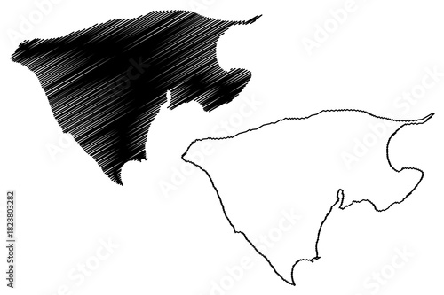 Fur island (Kingdom of Denmark) map vector illustration, scribble sketch Fuur map