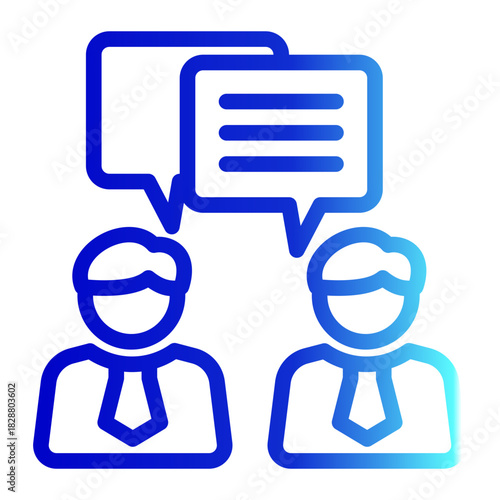 Dialogue Conversation Speaking Exchange Icon from Customer Assessment Collection (Outline Gradient style)