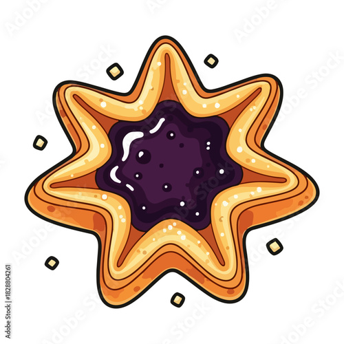 Finnish Joulutorttu Christmas Pastry Vector Illustration
