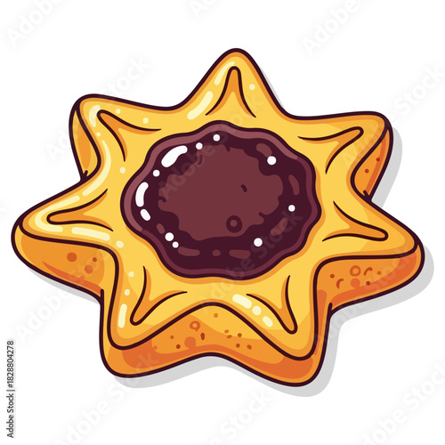 Finnish Joulutorttu Christmas Pastry Vector Illustration

