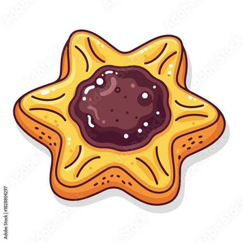 Finnish Joulutorttu Christmas Pastry Vector Illustration
