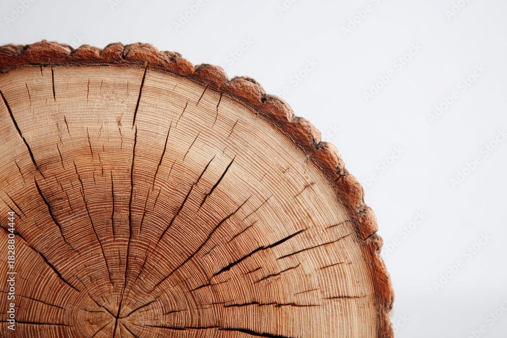 Fototapeta premium Close-Up of Tree Ring Texture on Natural Wooden Log Surface