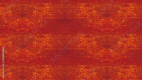 Brick texture with scratches and cracks. A brick wall with a red color. The wall is made of bricks and has a rough texture