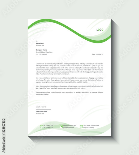 vector modern company letterhead template design