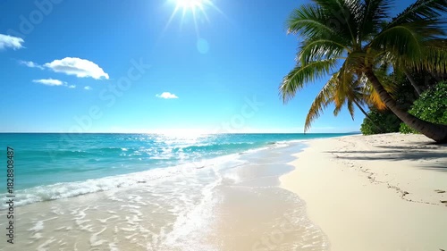 Wallpaper Mural Tropical beach with crystal clear waters and soft waves Torontodigital.ca