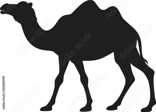 Bactrian Two-Humped Camel Silhouette Walking Icon