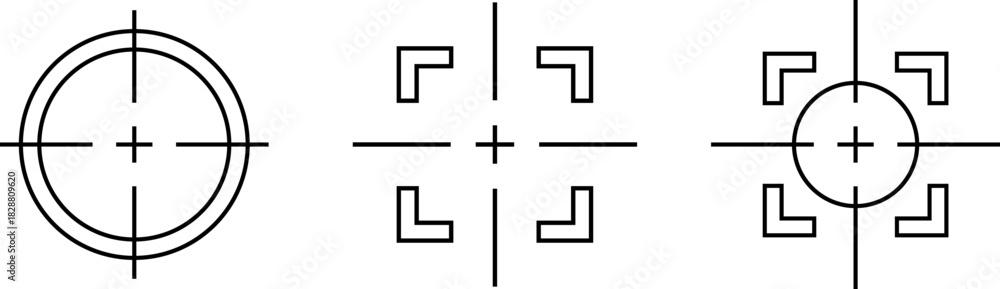 Fototapeta premium Engineering symbols for holes and features on a drawing