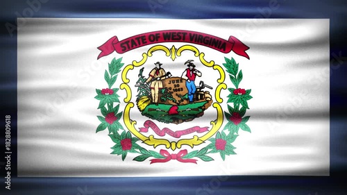 Wallpaper Mural Waving Flag of West Virginia, Animated State Flag of West Virginia in Motion Loop Torontodigital.ca