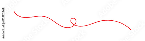 Red Thread Line Icon. red thread looped in a circle form, symbolizing vector. line of red yarn, long red thread. Red thread isolates on a white background. 
