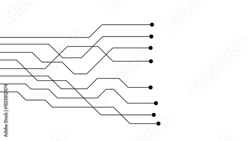 Abstract futuristic circuit board Illustration, Circuit board with various technology elements. Circuit board pattern for technology background. Vector illustration