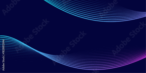 Dual Flowing Particle Waves Abstract Background Banner