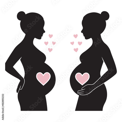 Two expectant mothers share peaceful moments with gentle loving presence