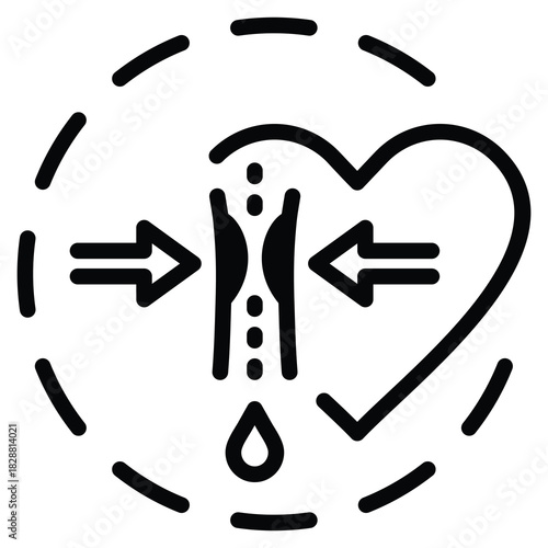 Coronary Artery Disease Icon Line Vector Illustration