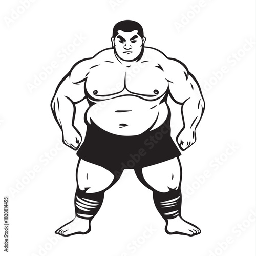 cartoon illustration of a wrestler