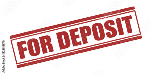 For Deposit Red Stamp Illustration for Banking and Finance Concepts and Transactional Purposes