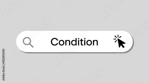 Searching for the Current Condition on the Internet Browser with Search Bar Magnifying Glass and Cursor Clicking on the Field
