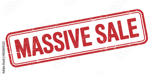 Red Massive Sale Stamp with Grunge Texture for Retail and Marketing Promotions Great Savings and Limited Time Offers