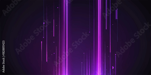 Abstract glowing purple and blue digital equalizer vector background design with bright colorful lines, stars, and texture