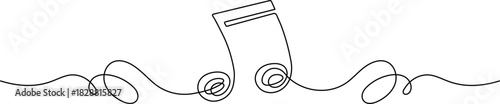 One Line Music Note Minimalist Continuous Line Art