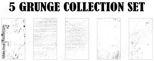 Grunge overlay effect or dirty dust art collection with grainy paint texture background design.