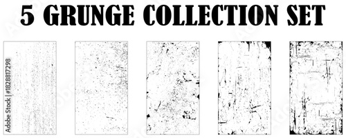 Vector texture grunge black and white background. 