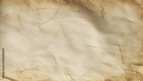 Old worn crumpled paper background. Vintage dirty sheet of parchment. Vector design.