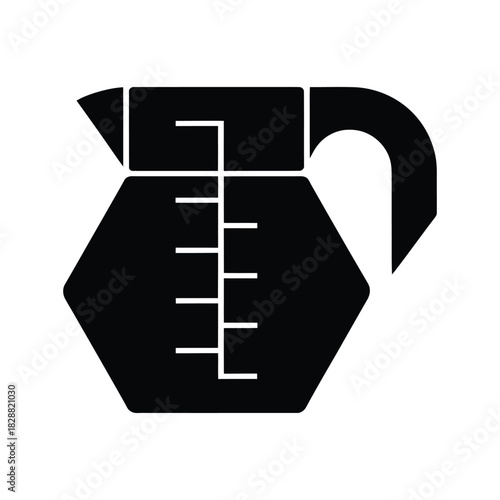 Black Coffee Pot Silhouette Icon on White Background