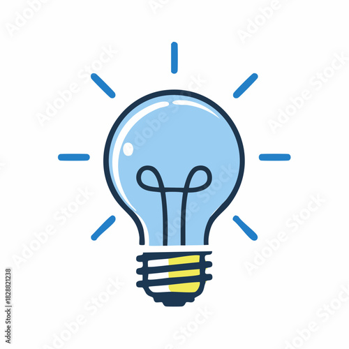 Vibrant illustration of a glowing light bulb, representing brilliant ideas, effective solutions, and inspired innovation for success
