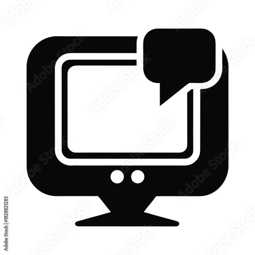 Television broadcast media news icon on white background