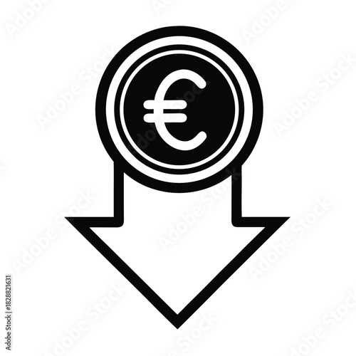 Debt loan repayment euro finance icon on white background