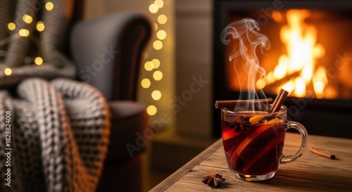 Cozy Winter Evening by a Warm Fireplace