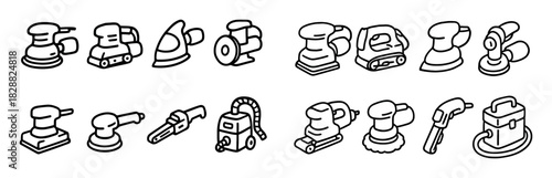 Doodle Tool Icons Grid
