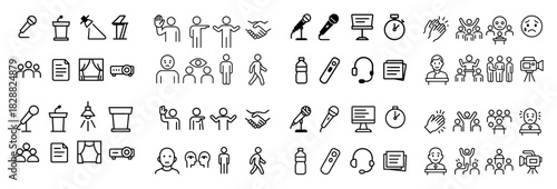 Icon set for communication and meeting