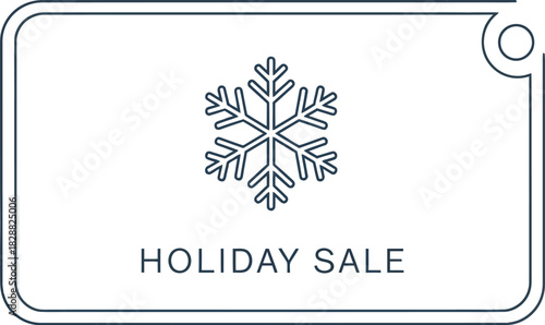 Holiday sale promotion with snowflake icon on a white background design card