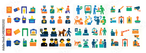 Airport security icons and symbols