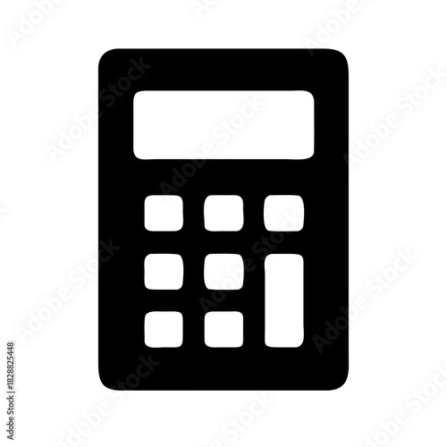 Simple black calculator icon illustration for calculations in mathematics and finances. simple black calculator