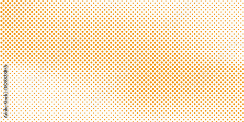 yellow polka dots pattern. Dotted gradient halftone backdrop. Horizontal templates using halftone dots pattern. Halftone dots background. Vector illustration