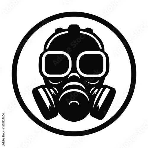 Gas Mask Skull Emblem Icon