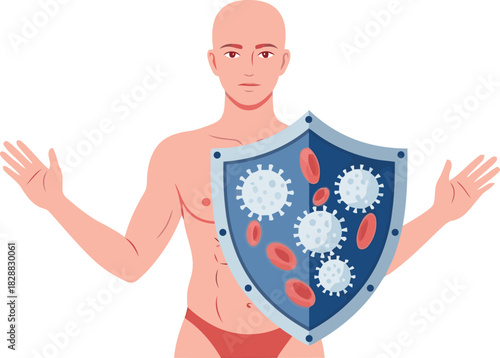 Human Immune System Protecting Body from Viruses and Bacteria