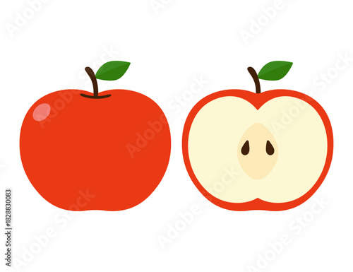 りんごとりんごの断面