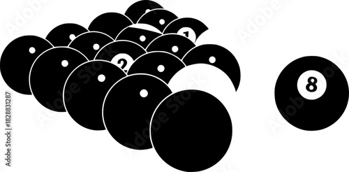 set of pool ball vector
