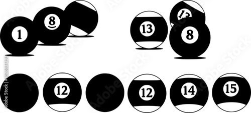 set of pool ball vector
