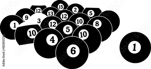 set of pool ball vector