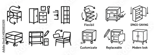 Modular Furniture Icons