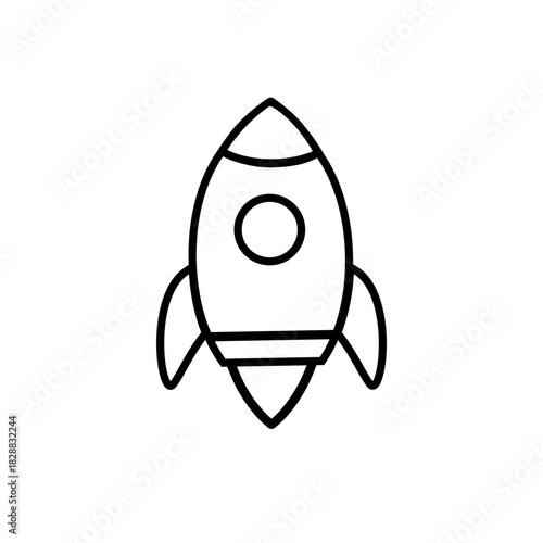 Space Rocket Line Icon: simple minimalistic line icon of a rocket. Great for science, innovation and space-themed graphics.