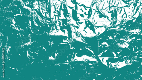 Halftone paper effect. Crumpled paper texture with folds and scratches. Wrinkled white paper in halftone collage style. 