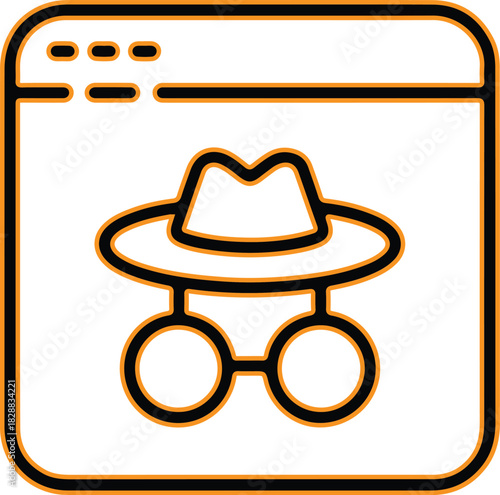 Browser window with incognito mode icon