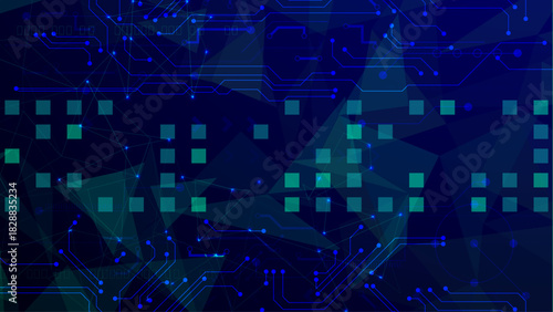 abstract blue background with stars Abstract background, technology theme Abstract technological background with various technological ele