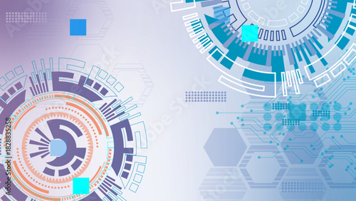 abstract wight background with circles Abstractbackground. Scientific and technological concept with the use of technical elements formed in the shape of a circle Vector