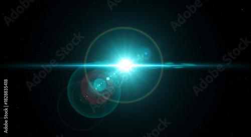 Wallpaper Mural Captivating Light Flare Effect Against a Starry Backdrop Illustrating Cosmic Energy and Digital Design Torontodigital.ca